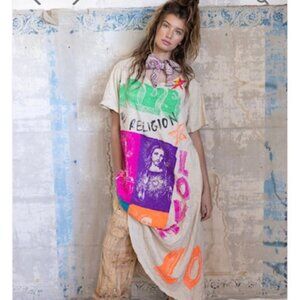 NWT Magnolia Pearl Love Graffiti T-shirt Dress Moonlight (off white) LAST ONE!